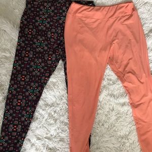 Last Call! - Lularoe Leggings Peach/Purple Aztec